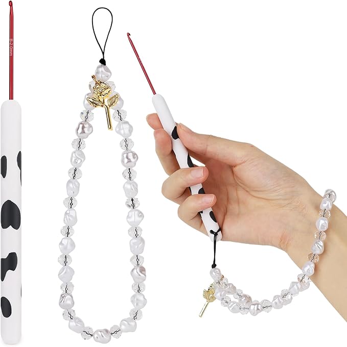 Coopay Crochet Hooks, Crochet Hook with Soft Polymer Clay Handle and Attached Bracelet - Stylish & Practical - 2.0mm (B-1)