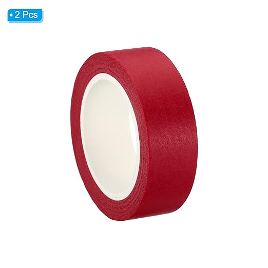PATIKIL Holographic Washi Tape 0.59 Inch x 10.93 Yards, 2 Roll Self Adhesive Masking Sticker for DIY Art Craft Wrapping Decoration, Bright Red