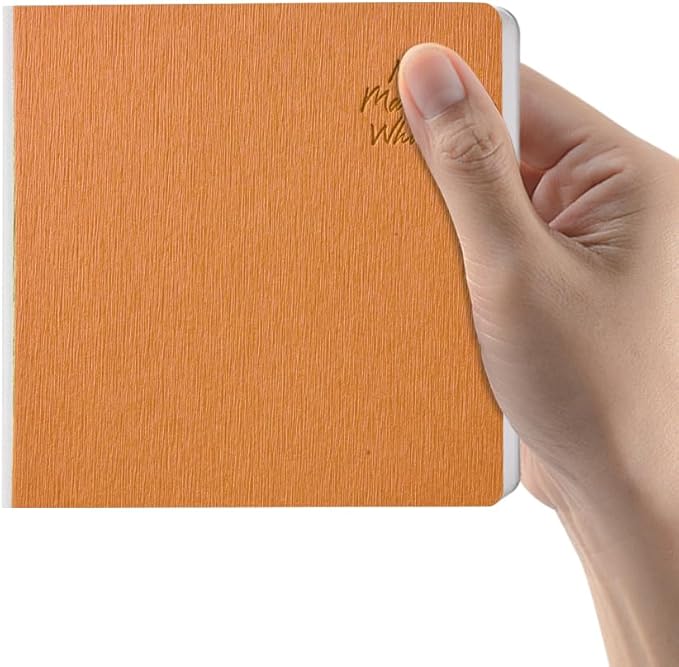 Orange Color Hardcover Sketchbook Square Hardbound Sketch Journal 4.7 x 4.7 Inch 42 Sheets Art Book 250GSM Ultra Smooth Paper Ideal for Pencils,Water Color Pen,Marker Pen