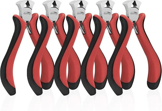 houseran end cutting pliers 4"-5 pack end cutting pliers for jewelry making with spring loaded for diy, craft, repairing