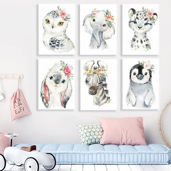 6 Pack Animal Cross Stitch Kits for Adults - Stamped Crossstitching Kits Preprinted 11 Count Cross-Stitch Kit for Beginner, 11CT Prestamped Easy Pattern Needlepoint Kits Crafts for Decor 9.8x13.8inch
