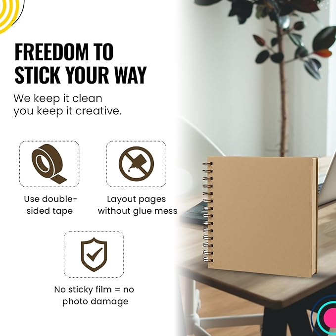 Scrapbook Album | Extra Thick Kraft Paper with Hardcover - 12 x 12 250 gsm, 50 sheet