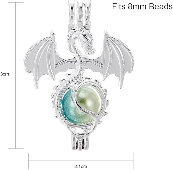 10pcs Silver Pearl Cage Locket Pendants, Essential Oil Diffuser DIY Necklace Bracelet Jewelry Making Craft, Bulk Beads Aromatherapy Diffuser Charms Gifts for Women Girls