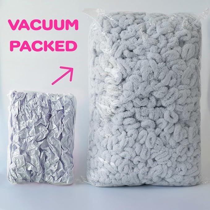 Beginner Craft Kit – Easy Loop Yarn Baby Blanket Kit for Adults & Kids, DIY Arm Knitting Kit with Soft Chenille Yarn, Perfect Handmade Gift (Gray)