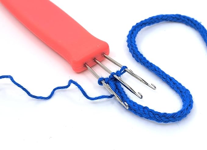 House Village Cordie - I-Cord Hand Tool for Knitting, Crochet, I-Cord Bind Offs and DIY Crafts (Coral Red) - Cord Maker, Compact Durable Craft Tool with Video Instructions