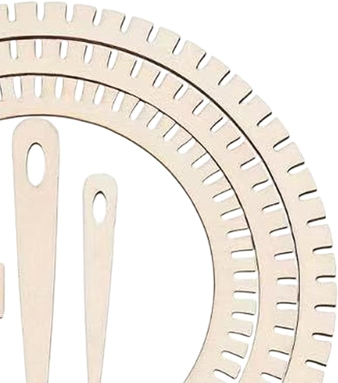 Wood Knitting Loom Kit DIY Weaving Art Easy to Use Weaving Tools Weaving Supplies for Scarf Knitted Crafts Craft Enthusiasts, Round 6pcs Set