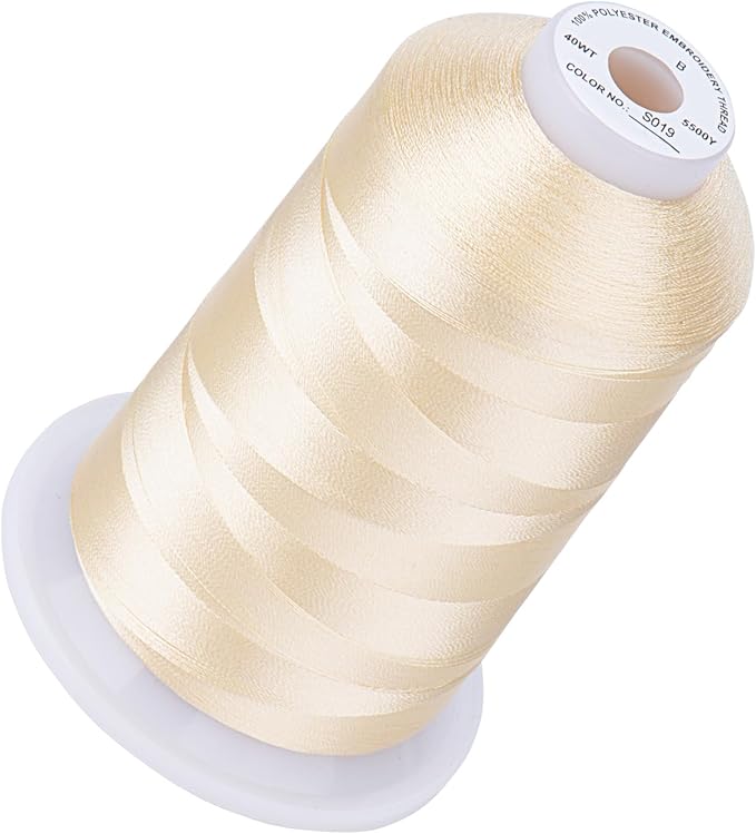 Simthread 5500Yds Embroidery Thread, 5000M High-Yardage 40WT 100% Polyester Thread – 170+ Vivid Colors, High-Speed Rated – Compatible with Brother, Singer, Janome & More - Macadiamia S019