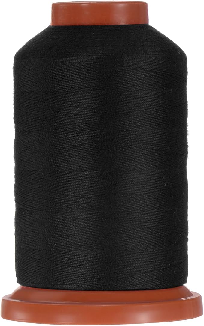 uxcell 40D/2 Sewing Thread 1100 Yards Polyester Household Sewing String Hand Stitching Polyester Cord for Clothing Stitching Shoe Bag Repairing DIY Craft Black