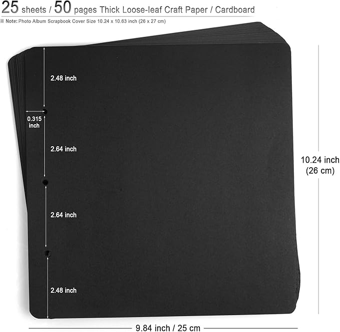 Photo Album DIY Scrapbook 10x10 inch 50 Pages Double Sided, Vintage Leather Cover Three-Ring Binder Picture Booth + 408pcs Self Adhesive Photos Corners for Memory Keep (Family Tree Brown Sugar)