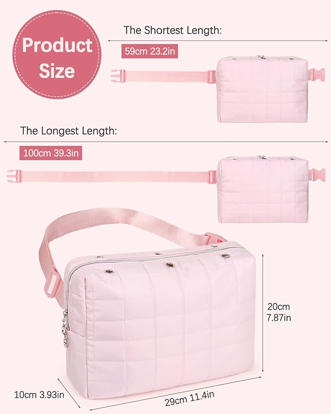 Aeelike Yarn Storage Organizer Travel Crochet Bag, Crossbody Yarns Bags Knitting Bag for Carrying Projects, Knitting Needles,Crochet Hooks and Yarn, Pink