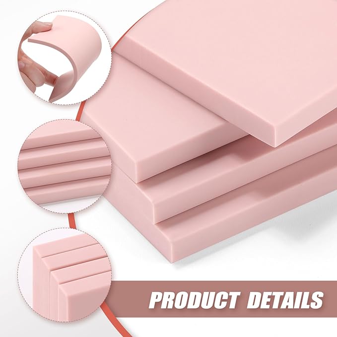 Bobblebro Linoleum Blocks for Printmaking Supplies - 4PCS 4”x6”Rubber Linocut Block Printing Kit for Stamp Carving, Soft Relief Printing Linoleum for DIY Crafts & Art Projects