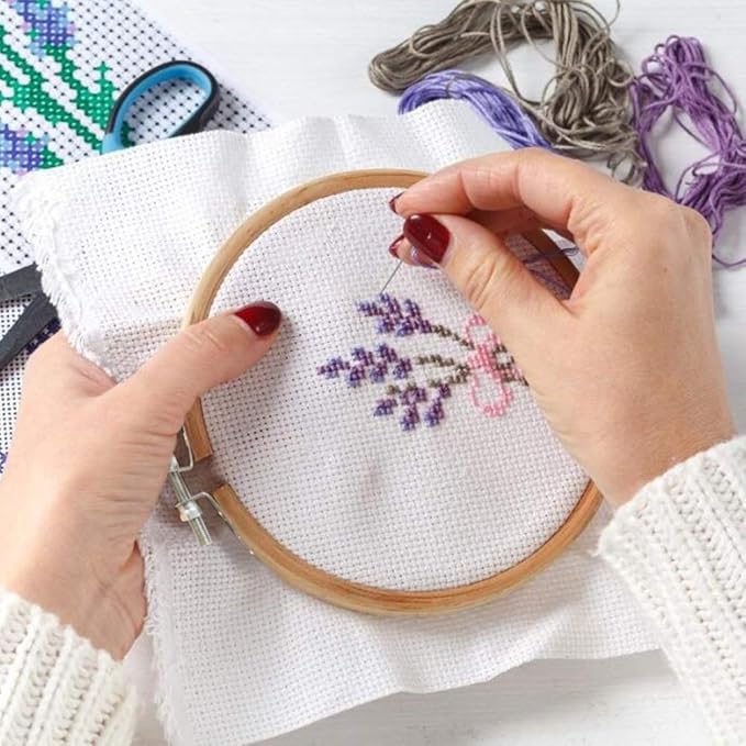 giemson embroidery hoop 12 pieces 8 inch round embroidery hoops bamboo circle cross stitch hoop for embroidery and art craft sewing