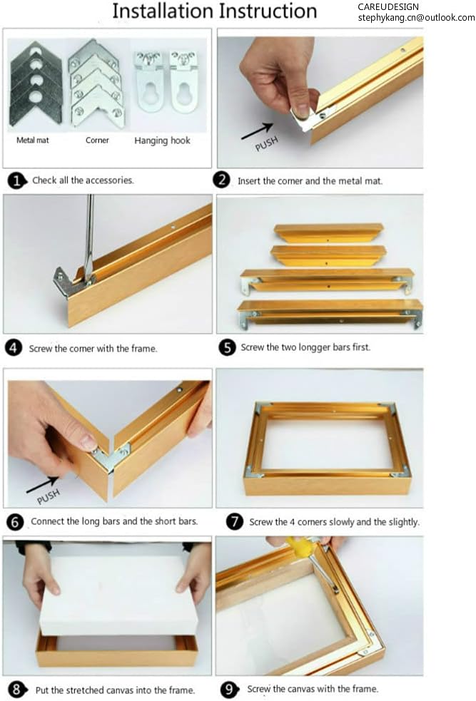 GVS-ART DIY Metal Floating Frame for 30X40 Canvas Painting Art,1 1/4"(3.2cm) Depth, Floater Frame,Mental Frame Kit, Cut to Pieces,Not Include Canvas or Mat. Brushed Silver Frame