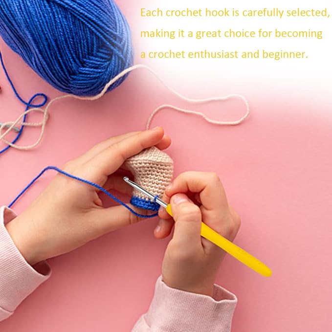 Crochet Hook, 3.5 mm Ergonomic Crochet Hook, Crochet Needles for Arthritic Hands, Knitting Needles with Soft Handle Beginners and Experienced Hobbyists (3.5 mm)