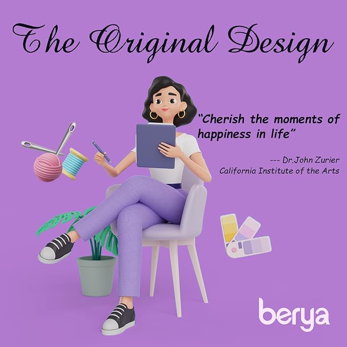 BERYA Funny Cactus Embroidery Kit with Embroidery Hoop, Easy Embroidery Kit for Beginners, Include Instructions, Display Stand, Printed Cloth, Threads and Tools - with Video Tutorials (BEC004)