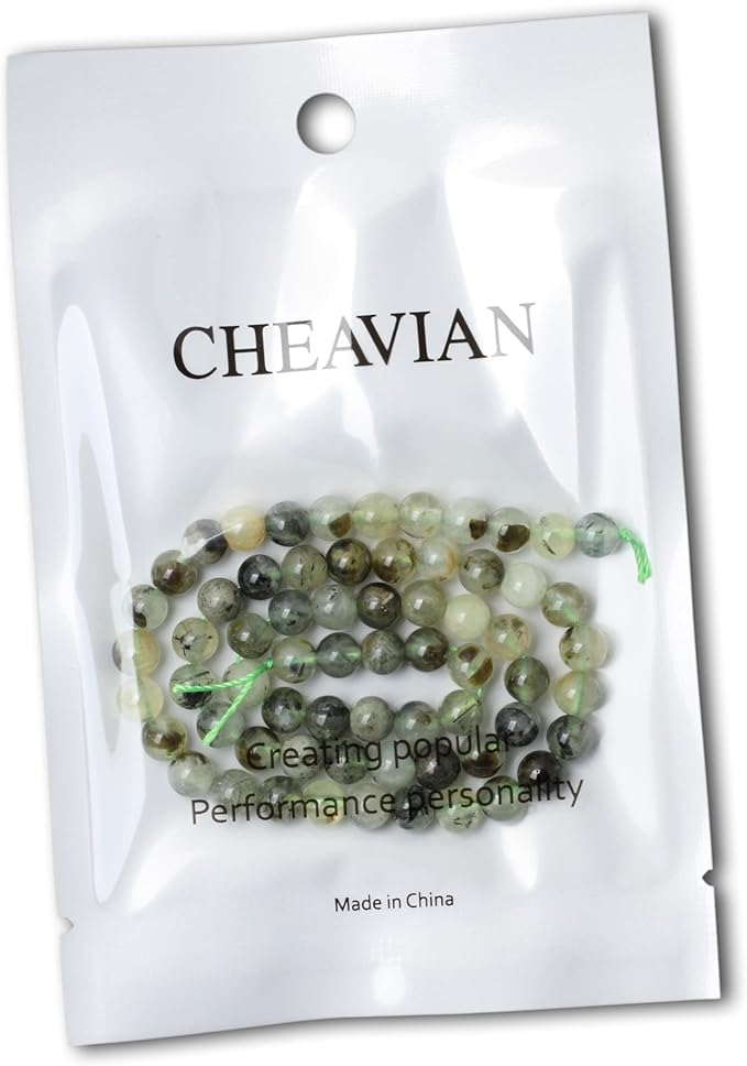 cheavian 60pcs 6mm natural prehnite gemstone smooth surface round loose beads for jewelry making 1 string 15 inches