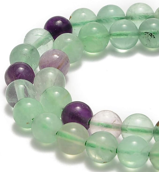 36pcs 10mm Natural Rainbow Fluorite Gemstone Round Spacer Loose Stone Beads for Jewelry Making 15.5" 1 Strand (Rainbow Fluorite, 10mm 36Beads)