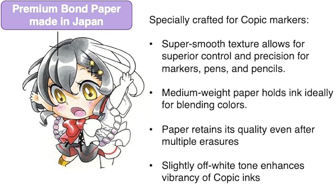 Copic Wire-Bound Sketchbook S, 5" x 7", Premium Bond Paper (157gsm), 30 Sheets, White