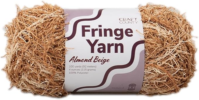 Craft County Fringe Yarn – Medium 4 Polyester Yarn for Scrubby Cloths, Personalized Gifts, and More!