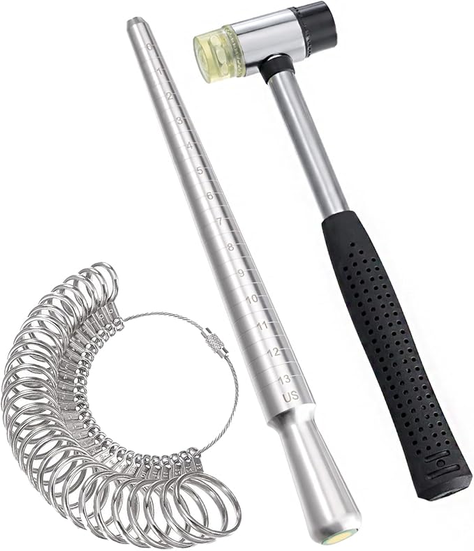 meowoo ring sizer measuring tool set, metal ring guage for ring measurer (metal-repair-3pcs)