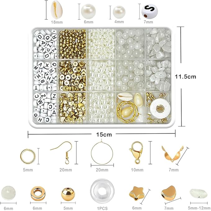 Basigeese Jewelry Making Supplies Kit Natural Stone Beads Irregular Gemstone Beading with for DIY Craft Bracelet Necklace Earrings for Adults (White Jade)