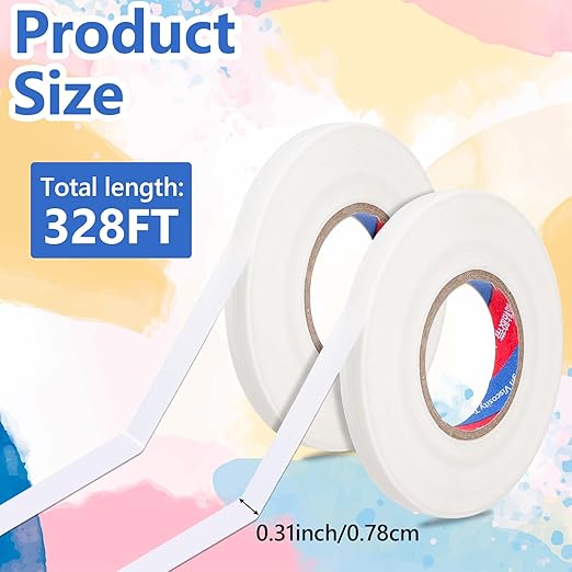 Sibba 2Pcs White Art Tape for Watercolor Paper, Masking Drafting Tape for Painting, Canvas Framing Artist Tapes for Fixing Paper, Medium Tack Removable Acid-Free
