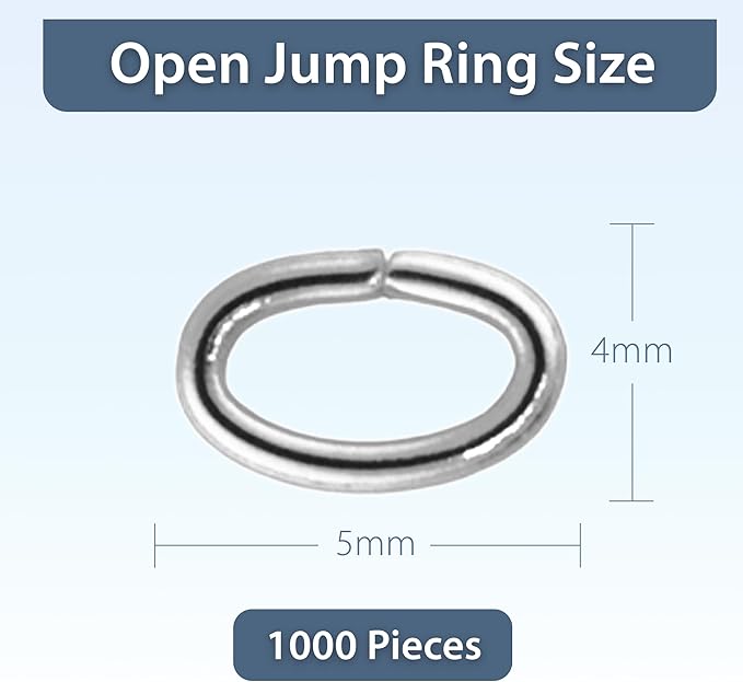 Mandala Crafts 5X4mm Stainless Steel Oval Jump Rings Jewelry Findings Metal O Rings for Jewelry Making Supplies - 1000 Small Open Jump Rings Kit for Necklace Earring