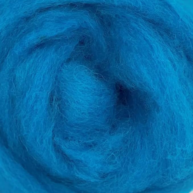 Corriedale Carded Sliver Wool Roving Variety Bundle | Best Core Wool for Needle Felting, Spinning, Wet Felting, Weaving, Dryer Balls, Yarn Roving - Ethically Sourced (Deep Sea)