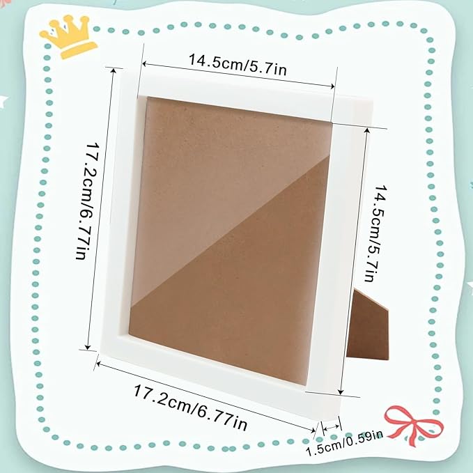 MVVMTOP 6x6 Acrylic Picture Frame for Diamond Painting, Square Display Frame with Stand, Tabletop or Wall Mount
