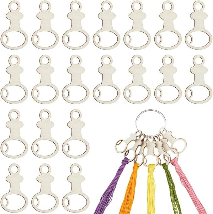 GORGECRAFT 100Pcs Oval Needlework Thread Organizer 2.4x1.4 Inch Embroidery Wood Oval Shaped Cross Stitch Bobbins Board Card Organization with Floss Ring for Crafting DIY Sewing Storage Supplies