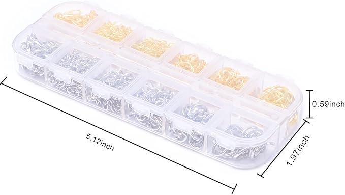 Jump Rings for Jewelry Making Kit, 1200 pcs Open Jump Rings Jewelry Repair Kit for Necklace Bracelet, Lobster Clasps and Closures Repair Supplies Kit with Pliers Tweezers (Gold/Silver)