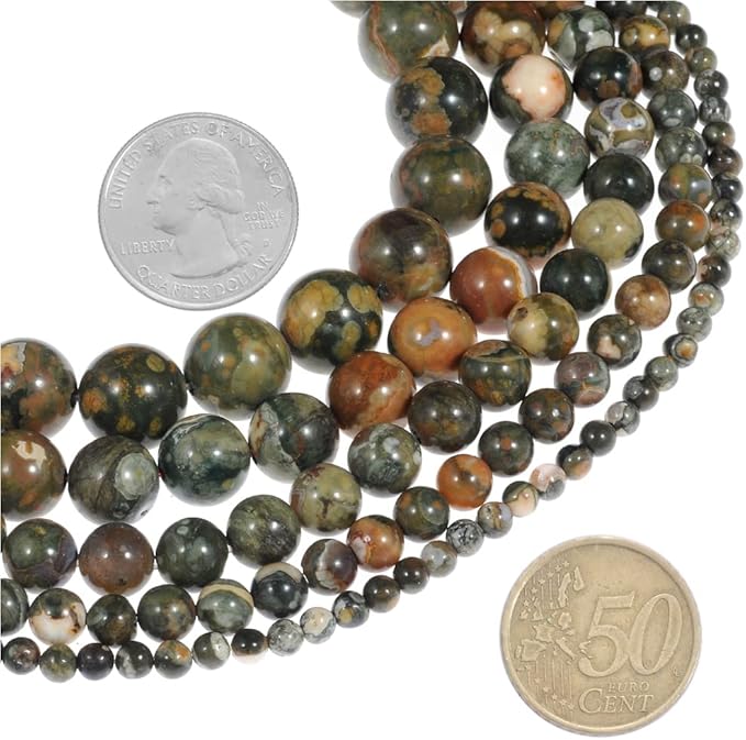 4mm Natural Kambaba Jasper Gemstone Round Loose Beads Crystal Stone Bracelet Necklace Accessories Crafts for Jewelry Making DIY,1 Strand 15"