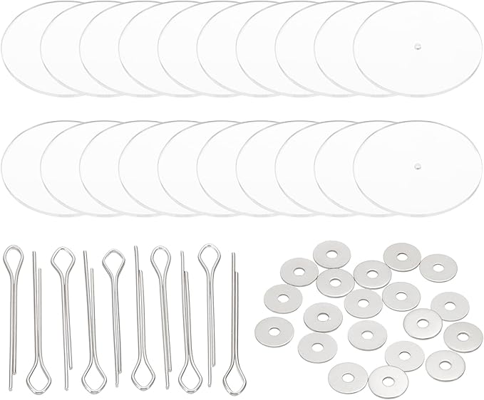 PATIKIL 50mm Doll Joints, 10 Set Removable Cotter Pin Joints Connector and Acrylic Tray for Bear Limbs Making Head Joints DIY Crafts Accessories