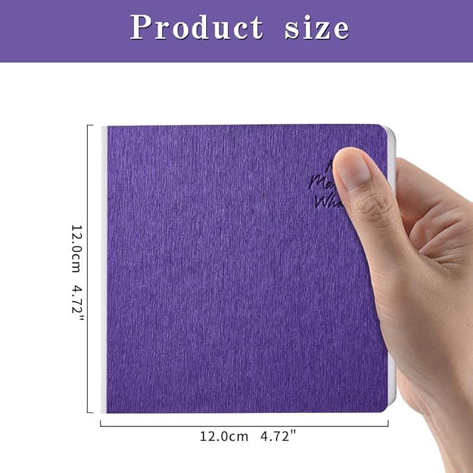 Mifuner Purple Hardcover Sketchbook Square Hardbound Sketch Journal 4.7 x 4.7 Inch 42 Sheets Art Book 250GSM Ultra Smooth Paper Ideal for Pencils,Water Color Pen,Marker Pen