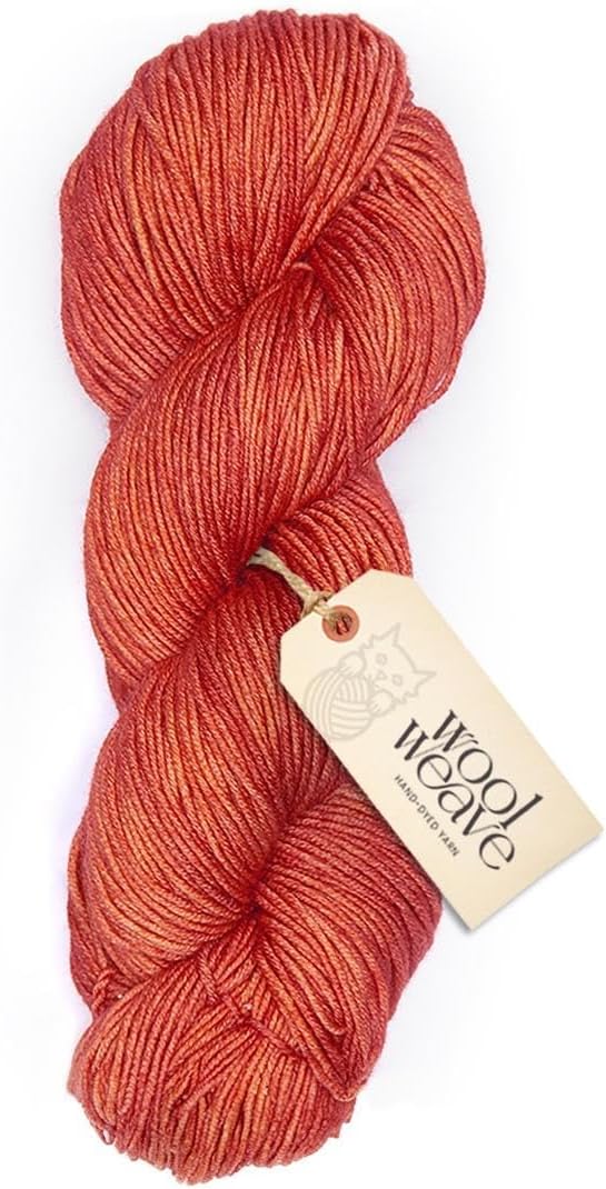 Superwash Merino Wool Yarn for Knitting & Crocheting - Premium Hand Dyed, 100gr, 240 Yards Dk Weight - Luxurious, Soft & Durable Orange Yarn