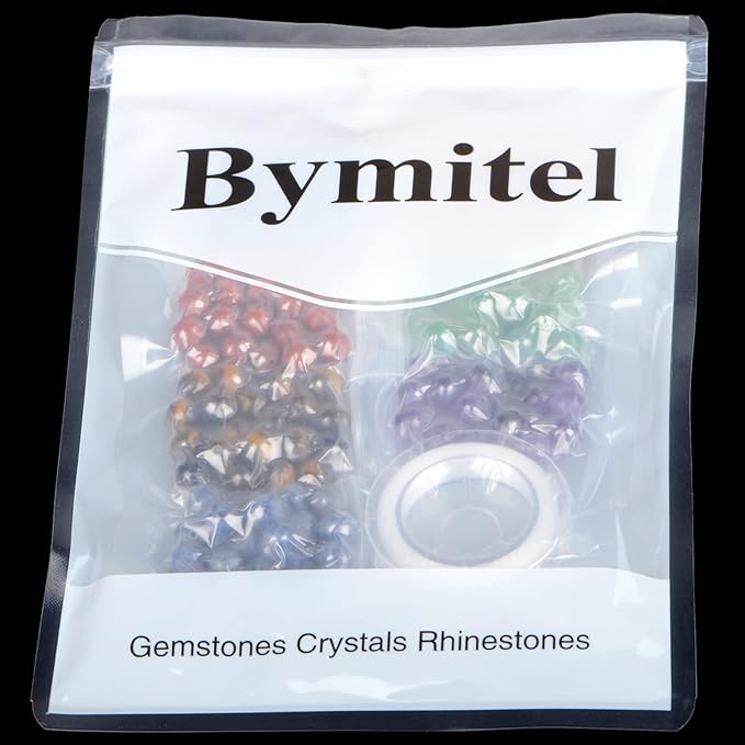 bymitel 140pcs natural crystal beads stone gemstone round energy healing loose beads with stretch cord for jewelry making bracelets anklets (7-colors chakra, 8mm 140pcs)