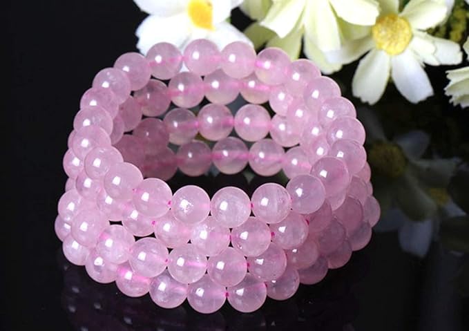 Natural Stone Beads 100pcs 10mm Rose Quartz Round Genuine Real Stone Beading Loose Gemstone Hole Size 1mm DIY Charm Smooth Beads for Bracelet Necklace Earrings Jewelry Making (Pink Rose Quartz, 10mm)