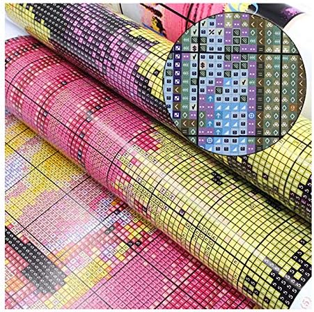 stitchmelody stamped cross stitch kits for adults,11ct printed pattern for beginners, dmc threads embroidery kit-magic castle 17.3''x20.8''