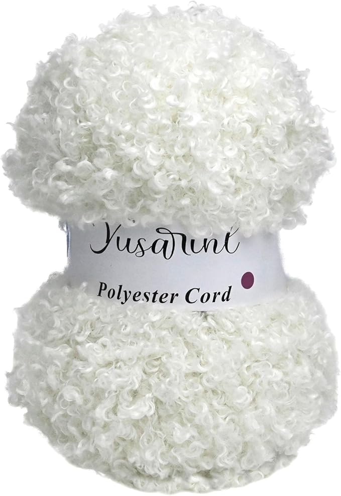 (32 Colors Available) Yusarinl Teddy Bear Yarn,Fuzzy Yarn for Crochet Polyester Plush Fur for Crafts Fluffy Fuzzy for Knitting(3.35 oz, 40 yds)-White