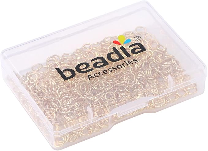14K Gold Plated Jump Rings Non Tarnish 5mm 400pcs for Jewelry Making Findings