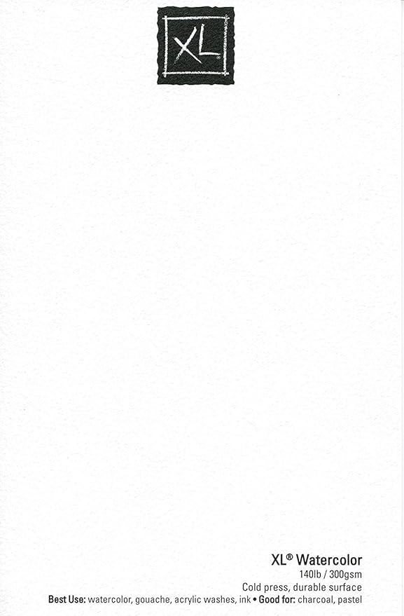 Canson XL Series Watercolor Textured Paper Pad for Paint, Pencil, Ink, Charcoal, Pastel, and Acrylic, Fold Over, 140 Pound, 12 x 18 Inch, 30 Sheets