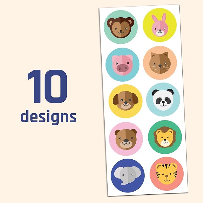 farm animal stickers for kids, 1.5" - 20 sheets, 200 stickers