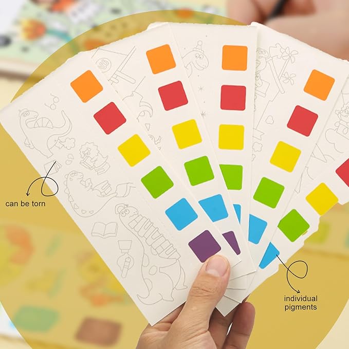 Pocket Watercolor Book Set, Watercolor Painting Book,Watercolor Bookmarks for Kids, Beginning, Students Painters Christmas Gifts (1PCS-C)