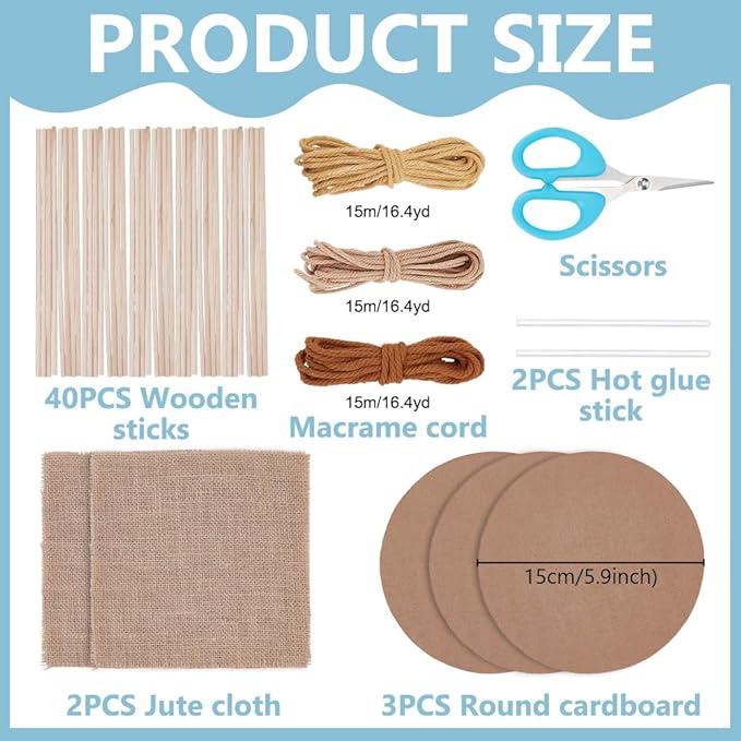 ACRNIGHEET Macrame Basket Weaving kit Weaving Kit for Adults Beginners with Step-by-Step Tutorials Storage Basket Making Kits Craft Gift Ideas