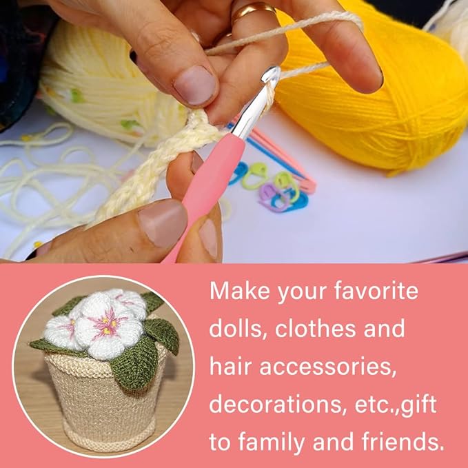 8 mm Crochet Hook, Ergonomic Handle for Arthritic Hands, Extra Long  Knitting Needles for Beginners and Crocheting Yarn (8 mm)