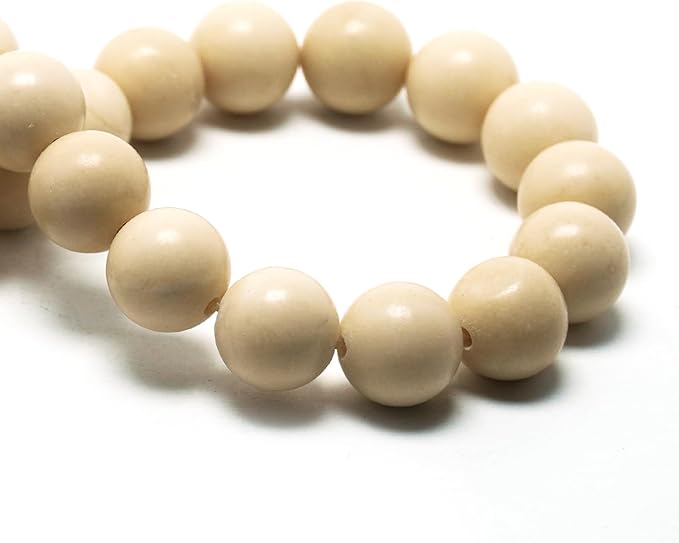 6mm Natural Stone Beads for Jewelry Making - Gemstone Round Loose Beads for Bracelets(58-62pcs, White Sand)