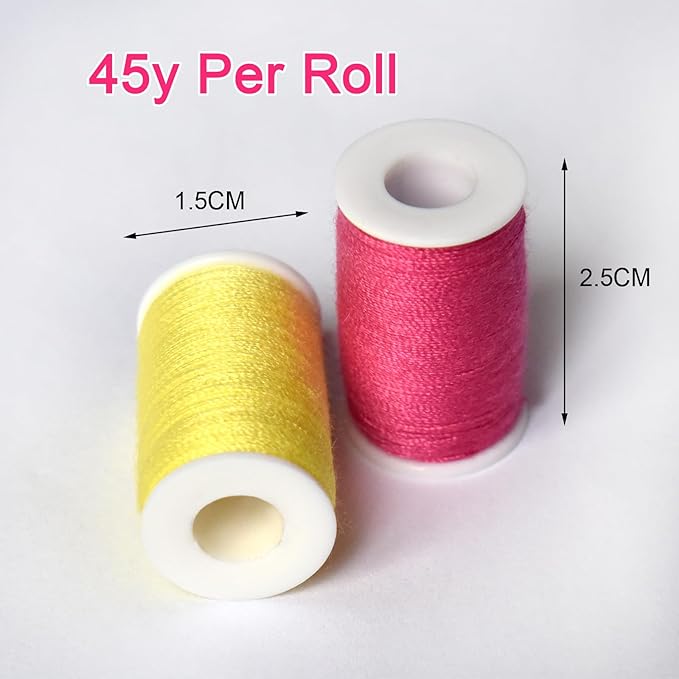 48 Rainbow Color Set of Handy Polyester Sewing Threads with needls and Threader