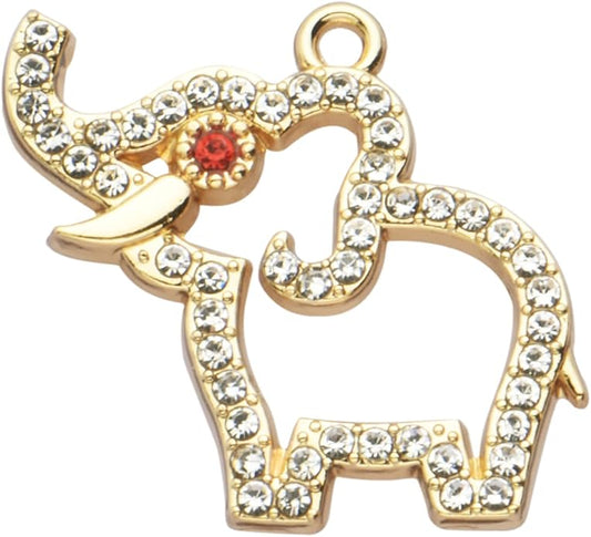 Pack of 20 Rhinestone Charms Gold Plated Pendants Pave Crystal Accessories for Necklace Bracelet Jewelry Making DIY Crafting