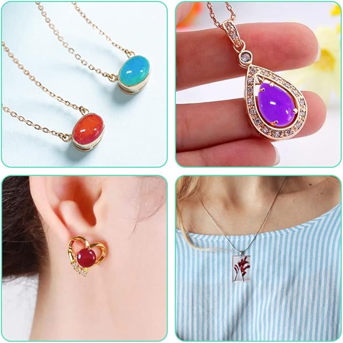 Jewelry Casting Molds DaKuan Large Gem Jewelry Silicone Casting Mold and 20pcs Silicone Pendant Resin Molds with Hanging Hole (5 Styles) for DIY Resin Crafts