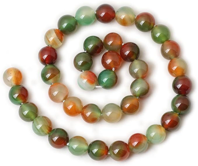 35PCS 10mm Peacock Agate Round Loose Beads for Jewelry Making DIY Materials 1 Strand 15"